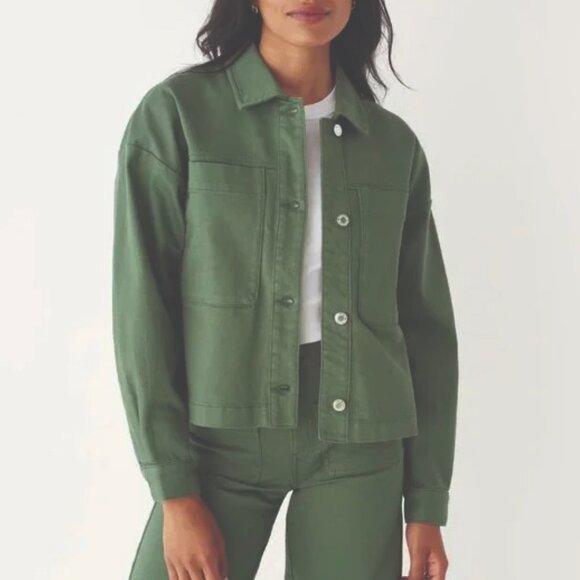Frank And Oak Twill Overshirt - Green |  Size: S - Picture 1 of 5